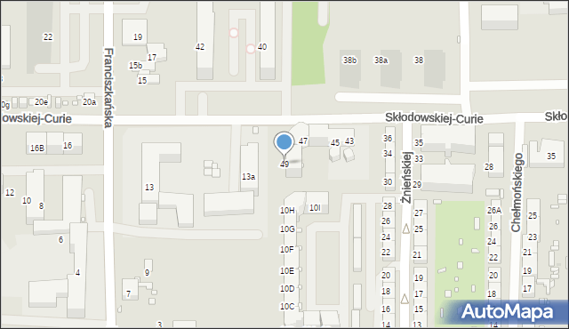 Zabrze, Skłodowskiej-Curie Marii, 49, mapa Zabrza