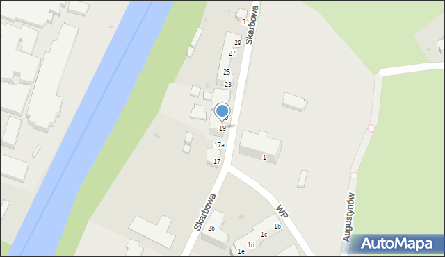 Żagań, Skarbowa, 19, mapa Żagań