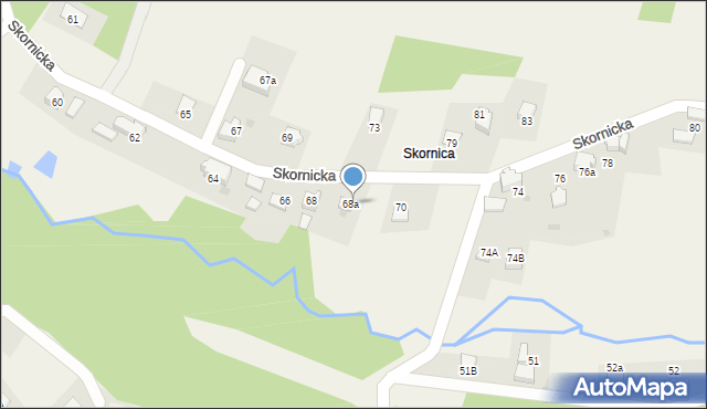 Zagórnik, Skornicka, 70a, mapa Zagórnik