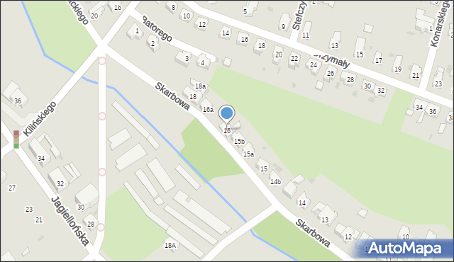 Żary, Skarbowa, 16, mapa Żary