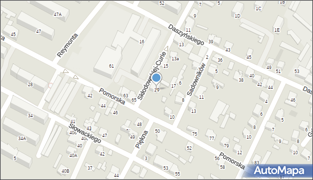 Zawiercie, Skłodowskiej-Curie Marii, 19, mapa Zawiercie