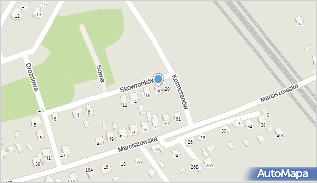 Zawiercie, Skowronków, 18, mapa Zawiercie