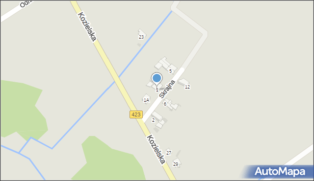 Zdzieszowice, Skrajna, 1, mapa Zdzieszowice