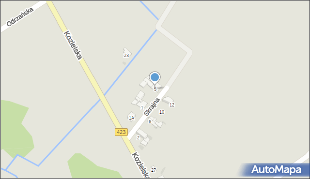 Zdzieszowice, Skrajna, 5, mapa Zdzieszowice