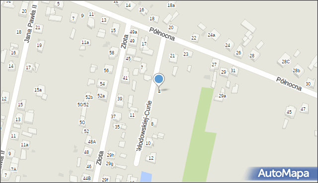 Zelów, Skłodowskiej-Curie Marii, 4, mapa Zelów