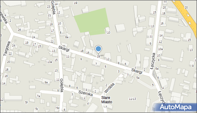 Zgierz, Skargi Piotra, ks., 14, mapa Zgierz