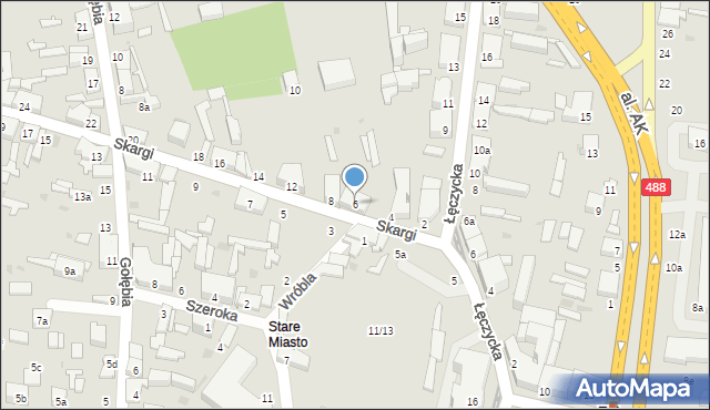 Zgierz, Skargi Piotra, ks., 6, mapa Zgierz