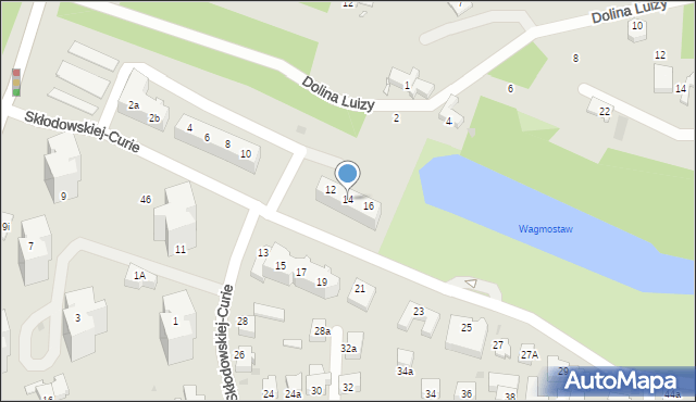 Zielona Góra, Skłodowskiej-Curie Marii, 14, mapa Zielona Góra