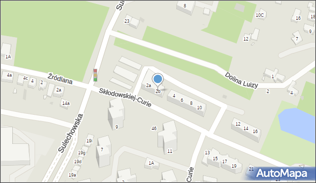 Zielona Góra, Skłodowskiej-Curie Marii, 2b, mapa Zielona Góra