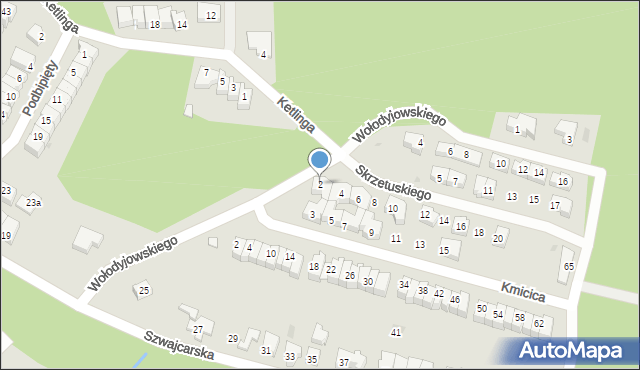 Zielona Góra, Skrzetuskiego, 2, mapa Zielona Góra