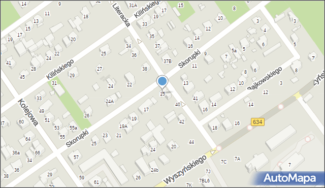 Zielonka, Skorupki Ignacego Jana, ks., 15, mapa Zielonka