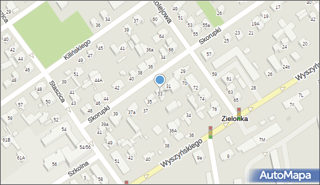 Zielonka, Skorupki Ignacego Jana, ks., 33a, mapa Zielonka