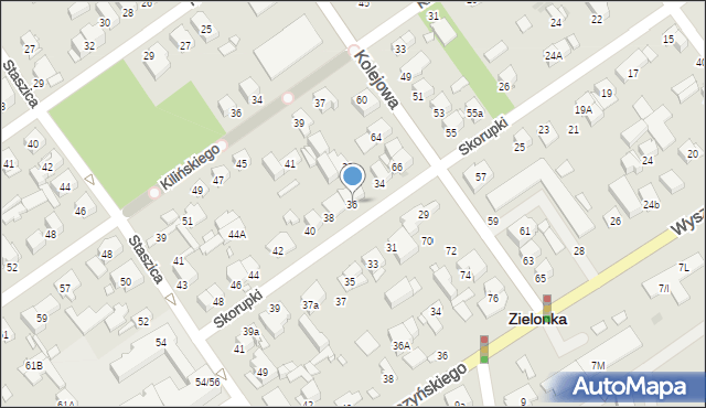 Zielonka, Skorupki Ignacego Jana, ks., 36, mapa Zielonka