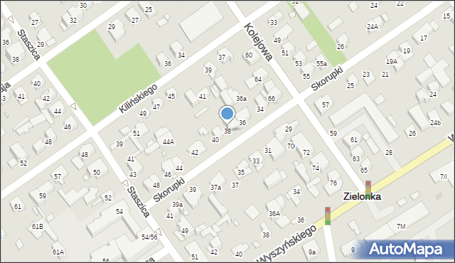 Zielonka, Skorupki Ignacego Jana, ks., 38, mapa Zielonka
