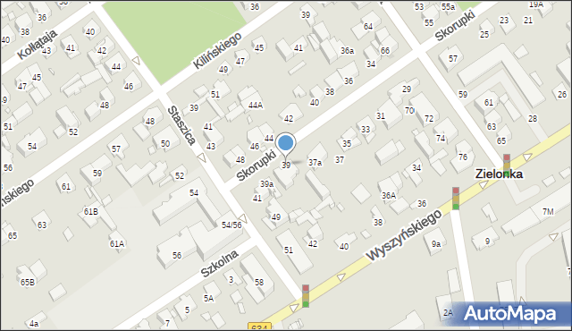 Zielonka, Skorupki Ignacego Jana, ks., 39, mapa Zielonka
