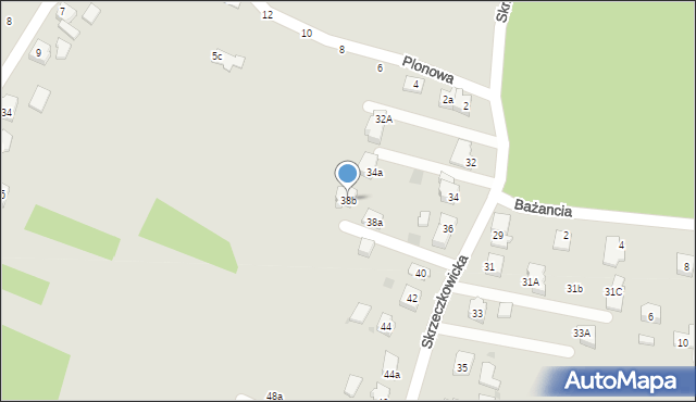 Żory, Skrzeczkowicka, 38b, mapa Żor