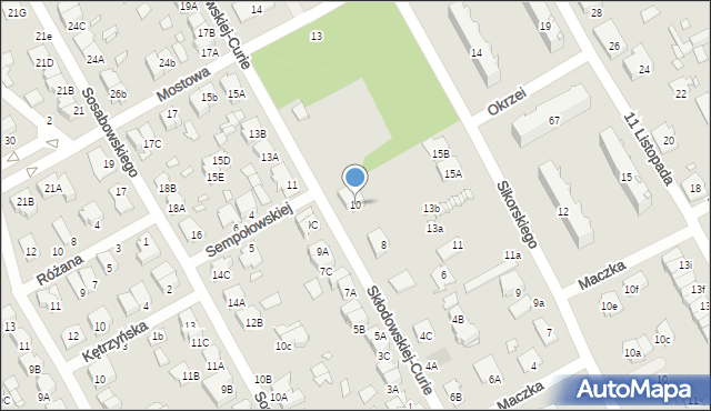 Żyrardów, Skłodowskiej-Curie Marii, 10, mapa Żyrardów