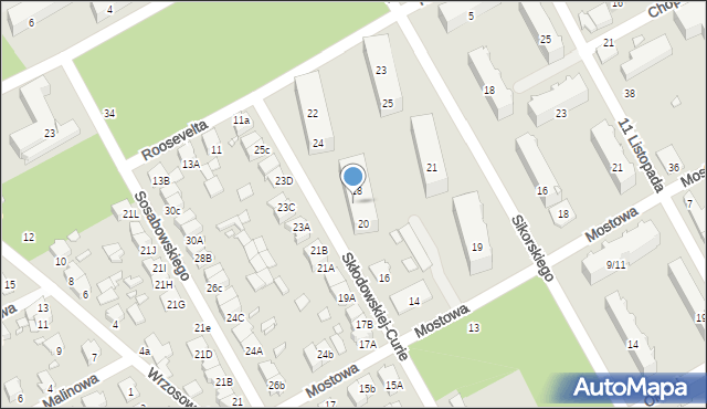 Żyrardów, Skłodowskiej-Curie Marii, 18/20, mapa Żyrardów