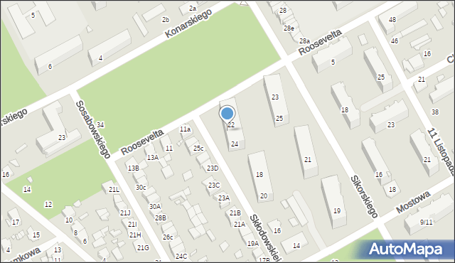 Żyrardów, Skłodowskiej-Curie Marii, 22/24, mapa Żyrardów