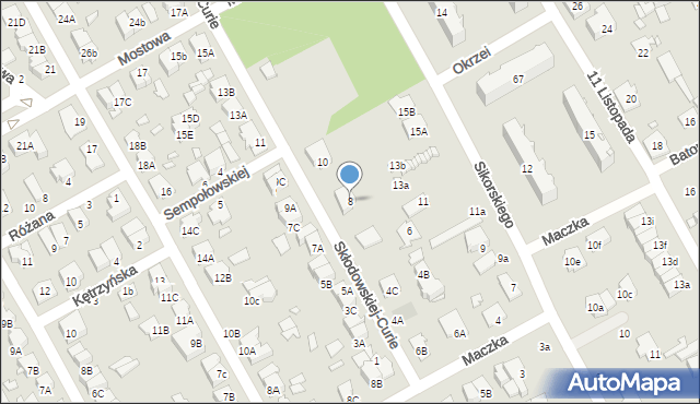 Żyrardów, Skłodowskiej-Curie Marii, 8, mapa Żyrardów