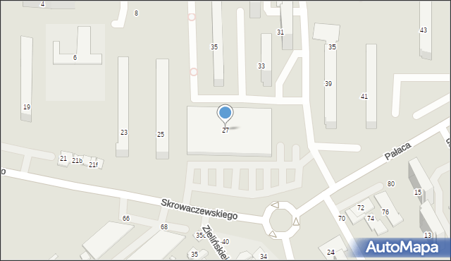 Żyrardów, Skrowaczewskiego Jana, 27, mapa Żyrardów