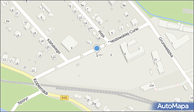 Żywiec, Skłodowskiej-Curie Marii, 4, mapa Żywiec