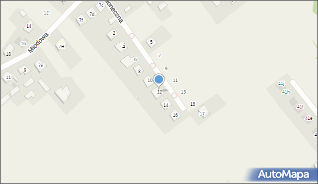 Aleksandria Druga, Słoneczna, 12, mapa Aleksandria Druga