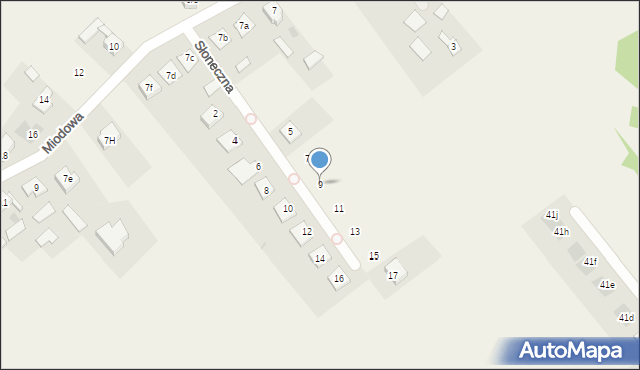 Aleksandria Druga, Słoneczna, 9, mapa Aleksandria Druga