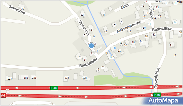 Aleksandrowice, Słoneczna, 1, mapa Aleksandrowice