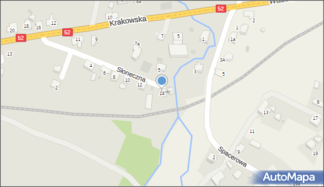 Andrychów, Słoneczna, 14, mapa Andrychów