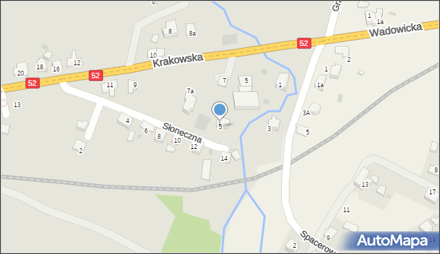 Andrychów, Słoneczna, 5, mapa Andrychów