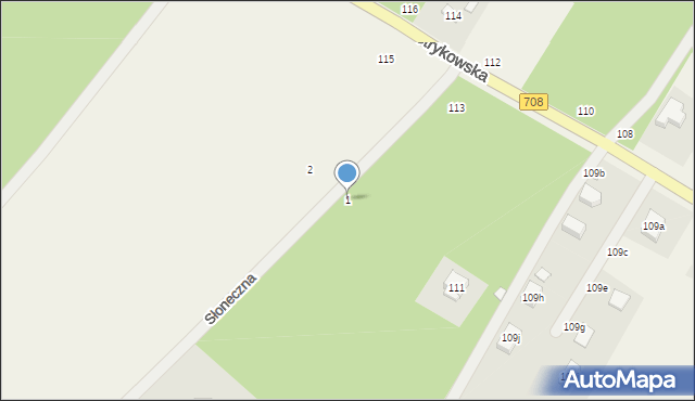 Anielin Swędowski, Słoneczna, 1, mapa Anielin Swędowski