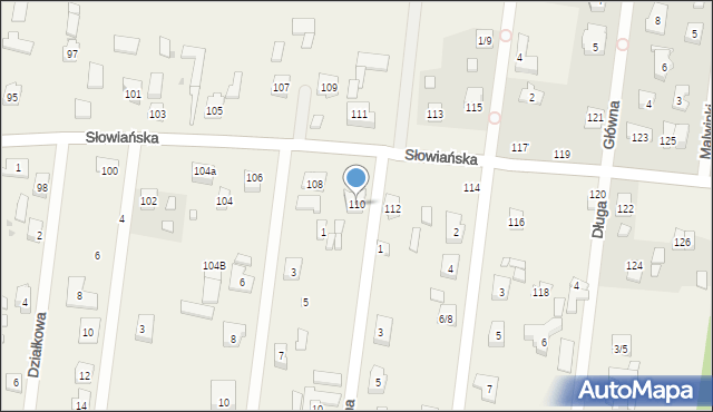 Antoniew, Słowiańska, 110, mapa Antoniew