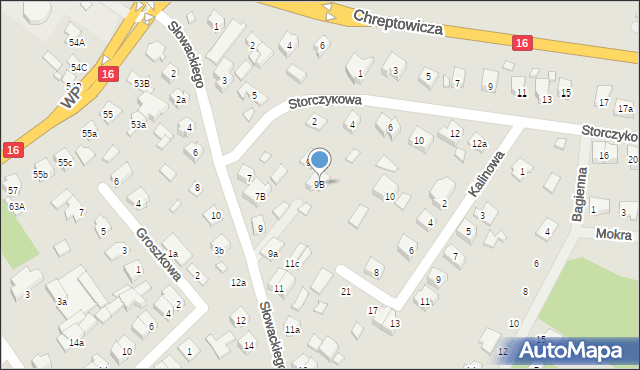 Augustów, Słowackiego Juliusza, 9B, mapa Augustów