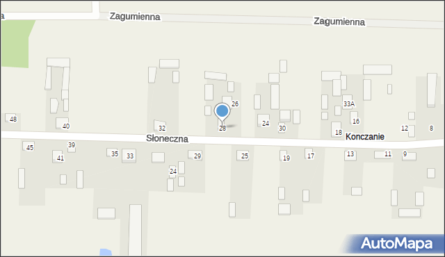 Baciuty, Słoneczna, 28, mapa Baciuty