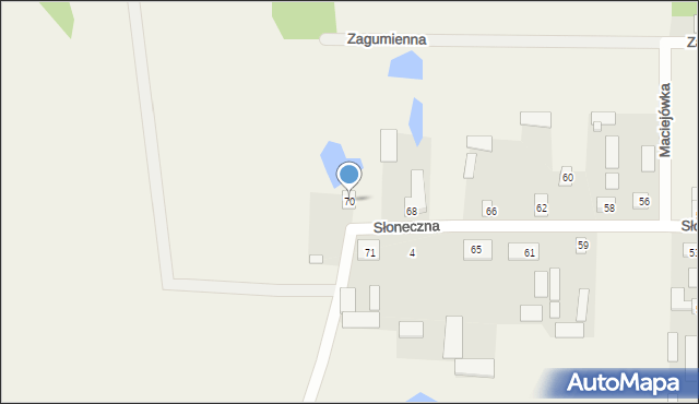 Baciuty, Słoneczna, 70, mapa Baciuty