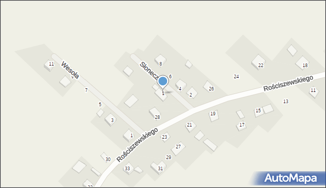 Bądkowo Kościelne, Słoneczna, 1, mapa Bądkowo Kościelne