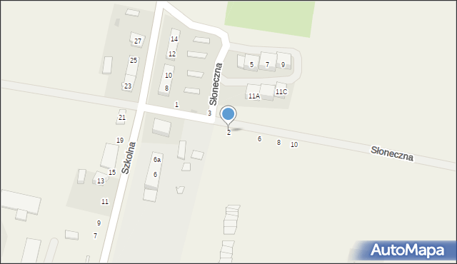 Bąkowice, Słoneczna, 2, mapa Bąkowice
