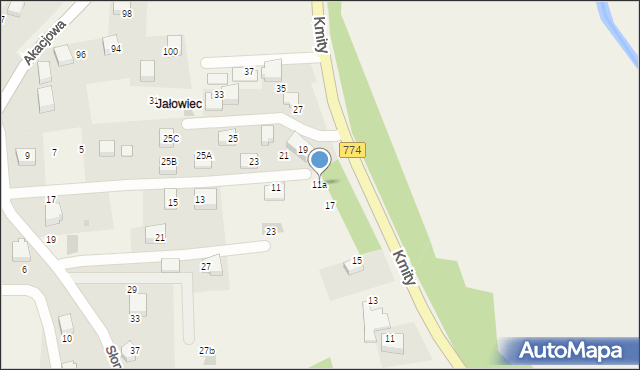 Balice, Słoneczna, 11a, mapa Balice