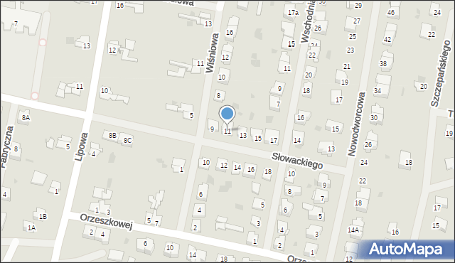 Barczewo, Słowackiego Juliusza, 11, mapa Barczewo