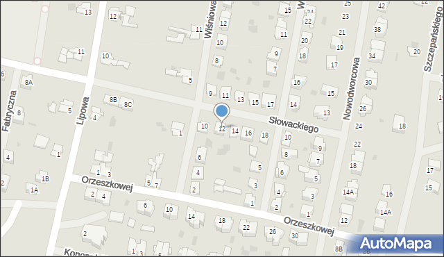 Barczewo, Słowackiego Juliusza, 12, mapa Barczewo