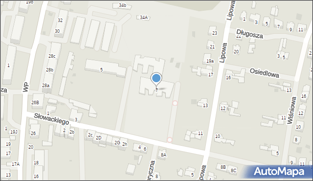 Barczewo, Słowackiego Juliusza, 7, mapa Barczewo