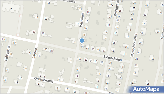 Barczewo, Słowackiego Juliusza, 9, mapa Barczewo