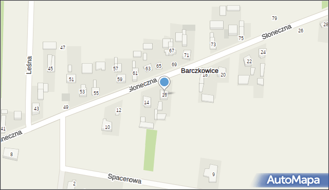 Barczkowice, Słoneczna, 16, mapa Barczkowice