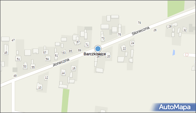 Barczkowice, Słoneczna, 18, mapa Barczkowice