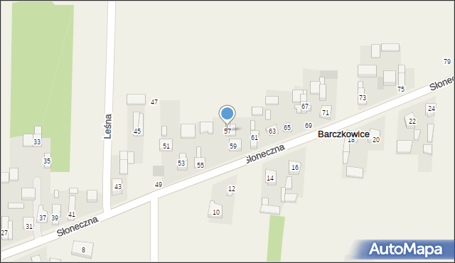 Barczkowice, Słoneczna, 57, mapa Barczkowice