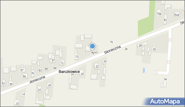 Barczkowice, Słoneczna, 75, mapa Barczkowice