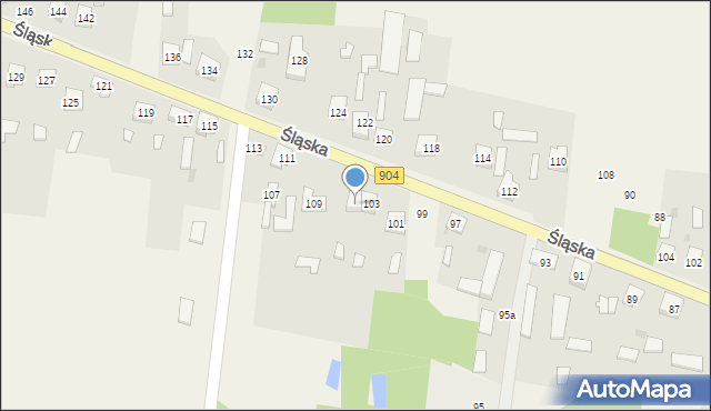 Bargły, Śląska, 105, mapa Bargły