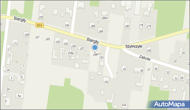 Bargły, Śląska, 155, mapa Bargły