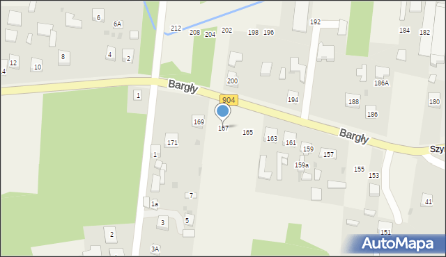 Bargły, Śląska, 167, mapa Bargły